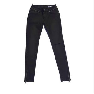 Anine Bing Zippers Jean - Charcoal Black Size 24
